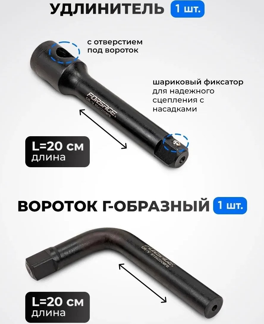 Набор головок слесарных FORSAGE F-6104-5MPB (63804)
