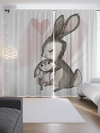 Комплект штор JoyArty Зайчиха с зайчиком p_59946 (145x265)