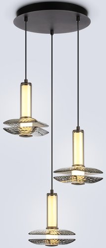 Люстра средней высоты Ambrella light LH31012/3 GR/SM (серый/дымчатый)