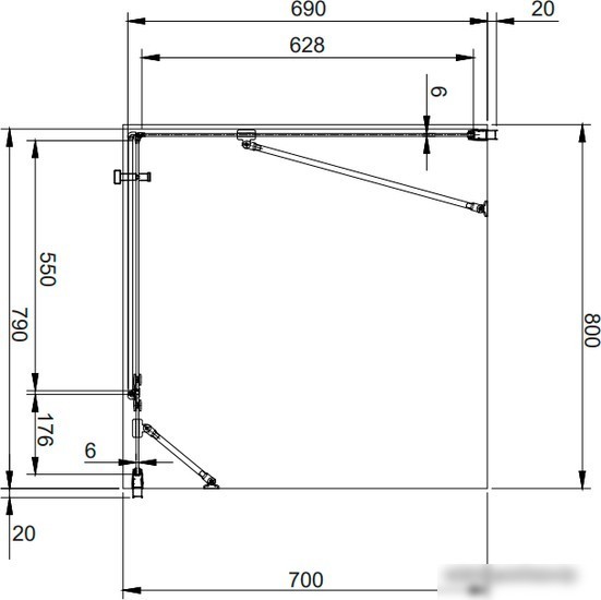 Душевой уголок Omnires Manhattan ADC80X-A+ADR70X
