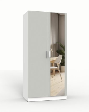 Шкаф распашной Интермебель Марсель 580 1 зеркало МР-08 (шиншилла серая)