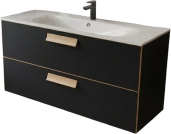 TERMINUS Тумба с умывальником Ното 120x62x45 с 2 ящиками NOT101202099901O (черный Soft Touch)