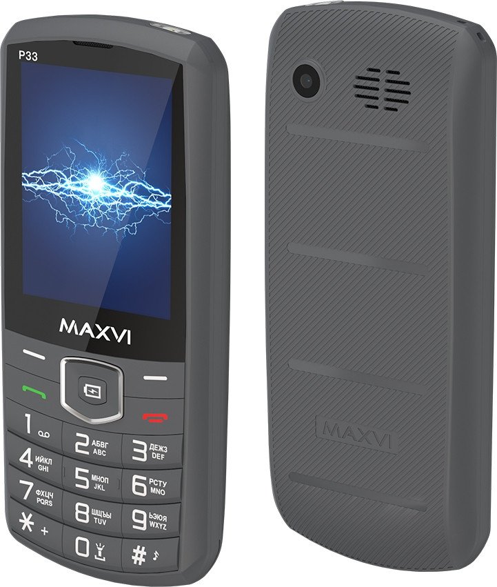 Кнопочный телефон Maxvi P33 (серый)