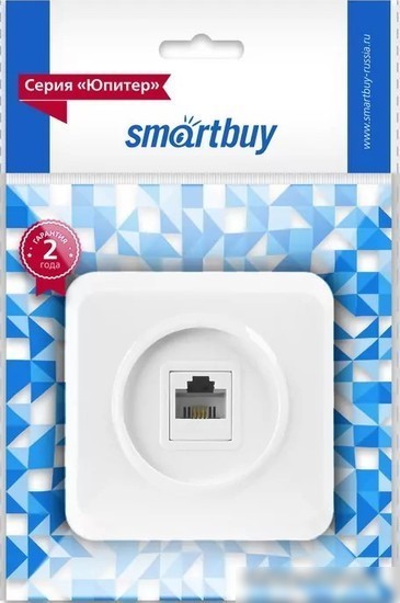 Розетка телефонная SmartBuy Юпитер SBE-03w-S1-PH