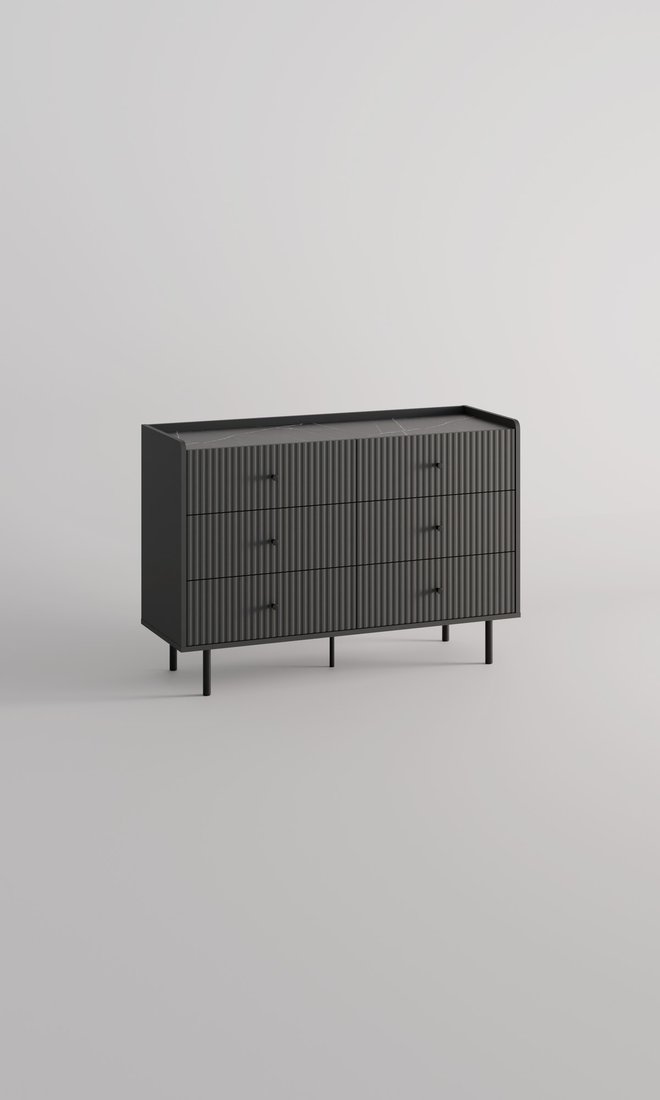 Комод Anrex Soho 6S (графит/мрамор/дарк грей)