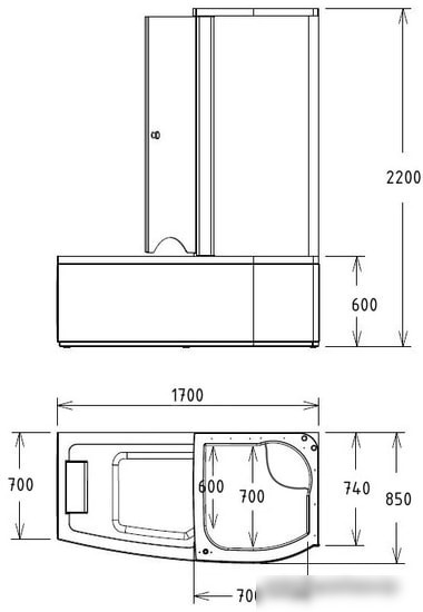 Душевая кабина Gemy G8040 C R 170x85