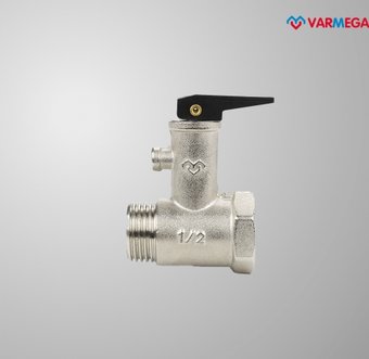 Запорная арматура Varmega Клапан предохранительный 1/2", НР-ВР, 8.5 бар, для бойлера, с курком VM16511