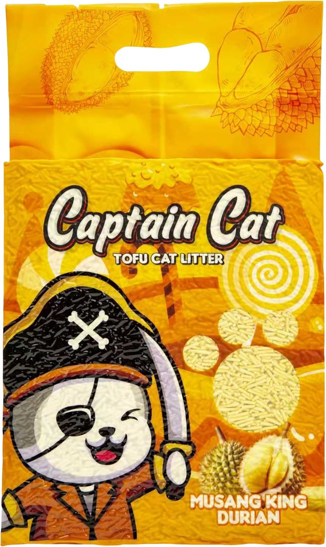 Наполнитель для туалета Captain Cat Тофу Дуриан Mustang King (7 л/2.5 кг)