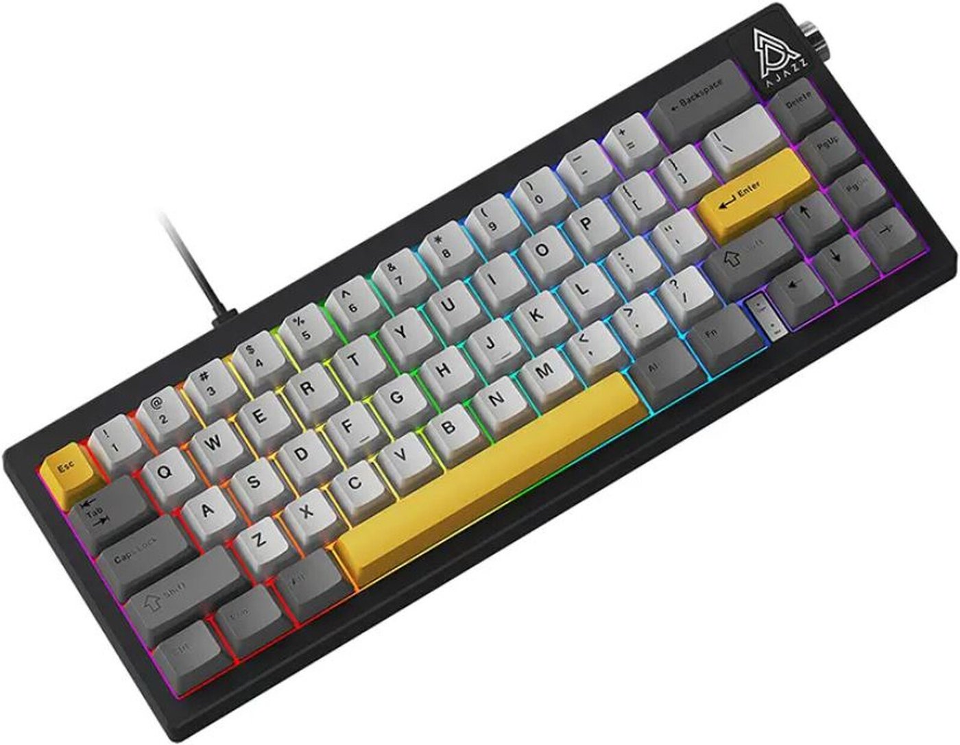 Клавиатура Ajazz AK650 Wired (серый/белый/желтый, Ajazz Bright Moon)