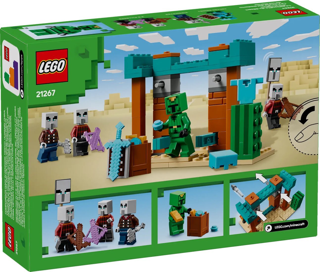 Конструктор LEGO Minecraft 21267 Сельский патруль в пустыне