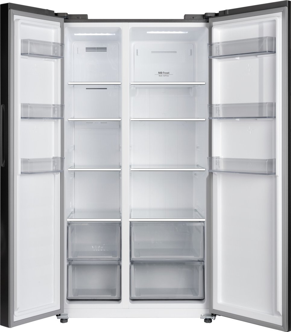 Холодильник side by side Weissgauff WSBS 550 Built-in NoFrost Inverter Black Glass