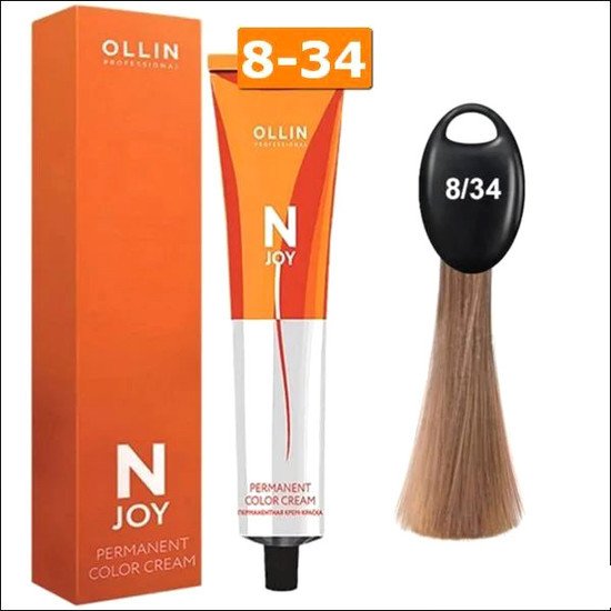 Крем-краска Ollin Professional N-Joy Color Cream 8/34 светло-русый золотисто-медный 100 мл