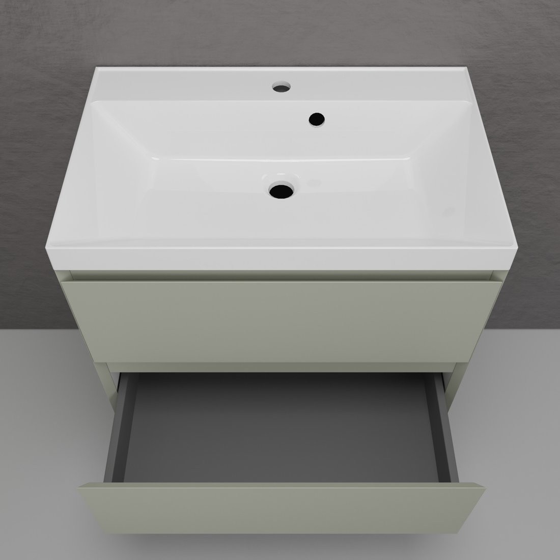 Symbolite Тумба под умывальник Манхэттен 70 Plus 2 ящика (подвесная, олива)