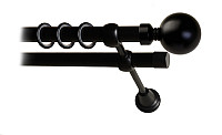 Карниз для штор Lm Decor Шар большой 059 2р гладкий 25/16мм (черный матовый, 4м)