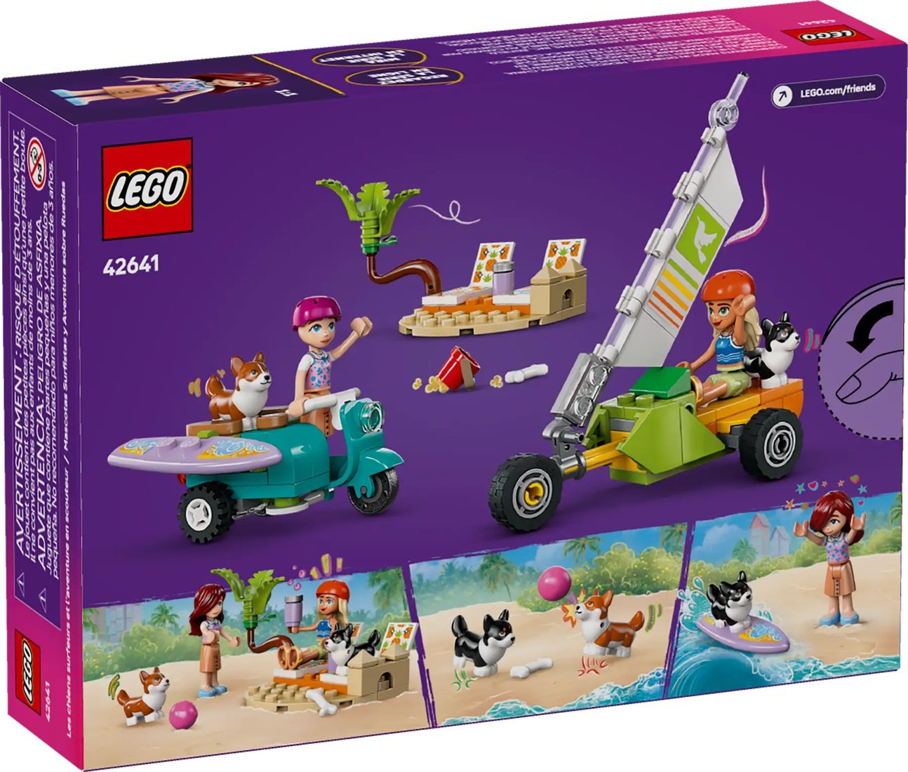 Конструктор LEGO Friends 42641 Собаки-серфингисты и приключения на скутере