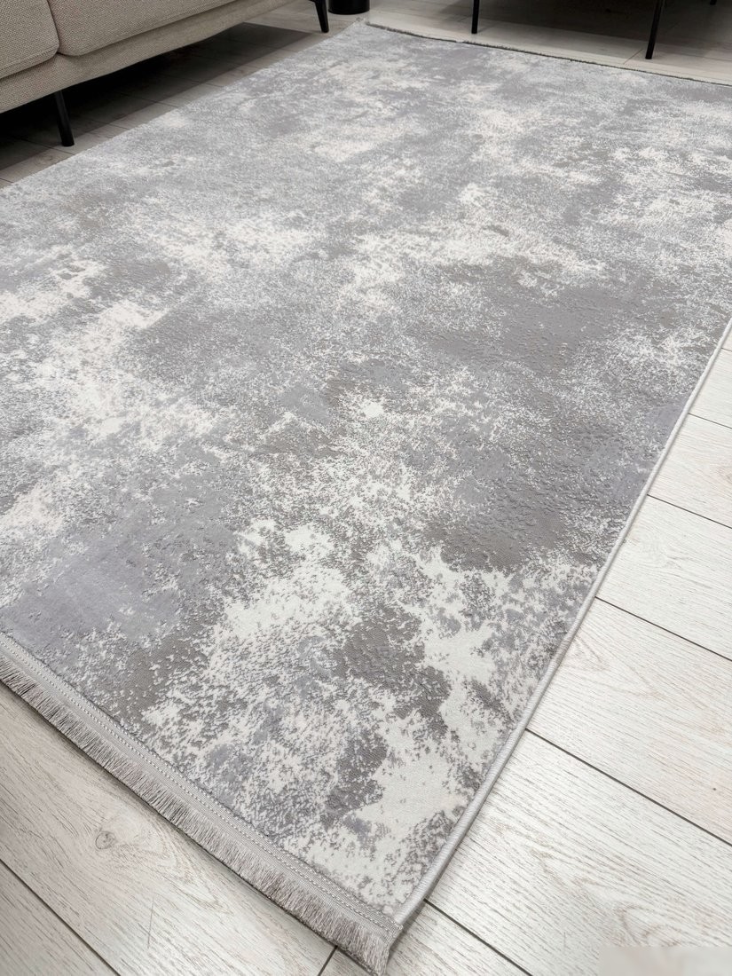 Ковер для жилой комнаты Radjab Carpet Лайла Прямоугольник UK97C (0.8x1.5, Light Gray)