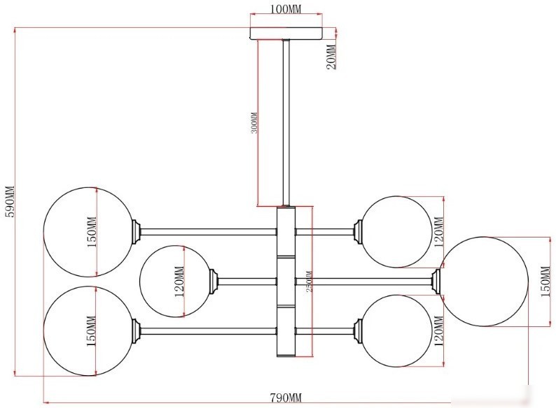 Подвесная люстра Moderli Molecule V10838-6P