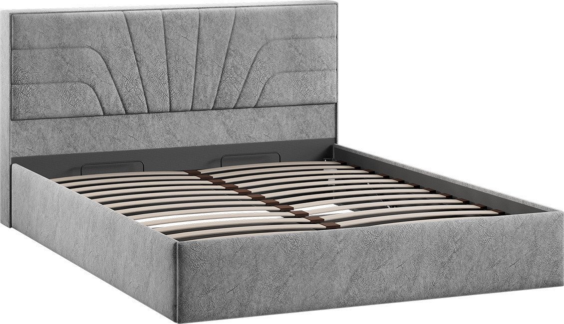 Кровать Трия Пандора с ПМ и заглушиной 160x200 Тип 1 (микровелюр Wellmart Silver)