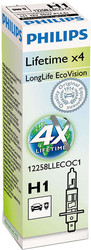 Галогенная лампа Philips H1 LongLife EcoVision 1шт [12258LLECOC1]