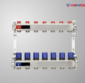 Запорная арматура Varmega Коллекторная группа для отопления ВР 1", на 10 контуров 3/4" EK VM15510