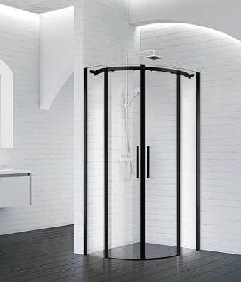 Душевой уголок BelBagno Acqua-R-2-90-C-NERO (прозрачное стекло)