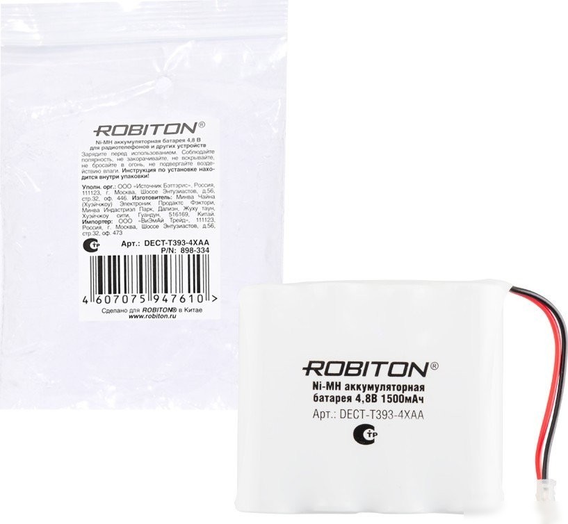 Аккумулятор Robiton DECT-T393-4XAA 1500 mAh 1 шт.