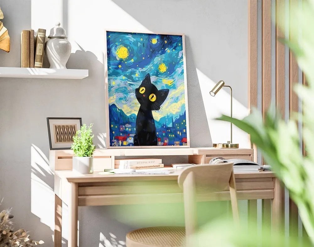 Картина по номерам PaintLine Котенок. Звездная ночь PL-00253