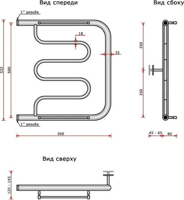 Полотенцесушитель Wellerein Foxtrot 500x500