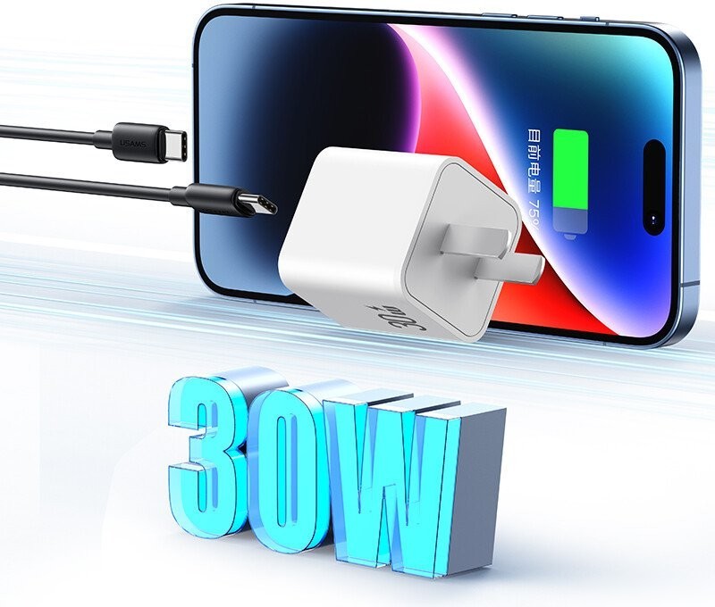 Кабель Usams SJ712 USB Type-C - Lightning (1 м, черный)