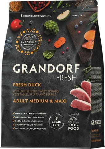 Сухой корм для собак Grandorf Adult Medium&Maxi Breeds Fresh Duck&Sweet Potato 3 кг