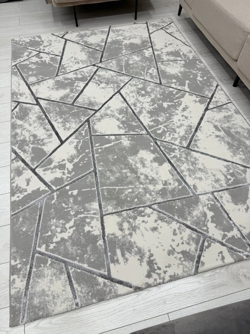 Ковер для жилой комнаты Radjab Carpet Амальфи Прямоугольник 01518B (2.4x3.4, C.Grey/Antrasit)