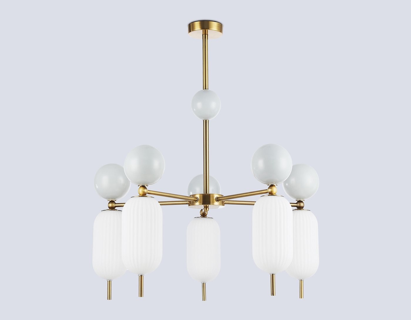 Подвесная люстра Ambrella light LH53104/5 BS/GR/FR (латунь/серый/белый матовый)