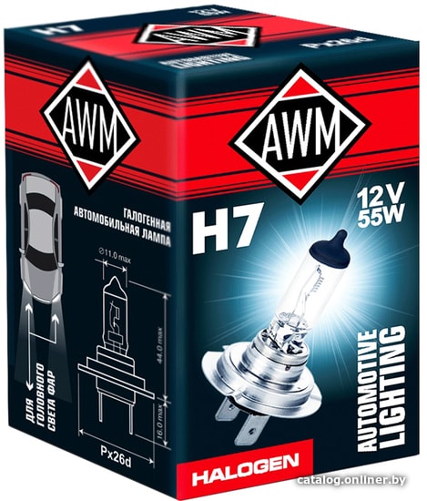 Галогенная лампа AWM H7 12V 55W PX26D 1шт Галогенная лампа AWM H7 12V 55W PX26D 1шт
