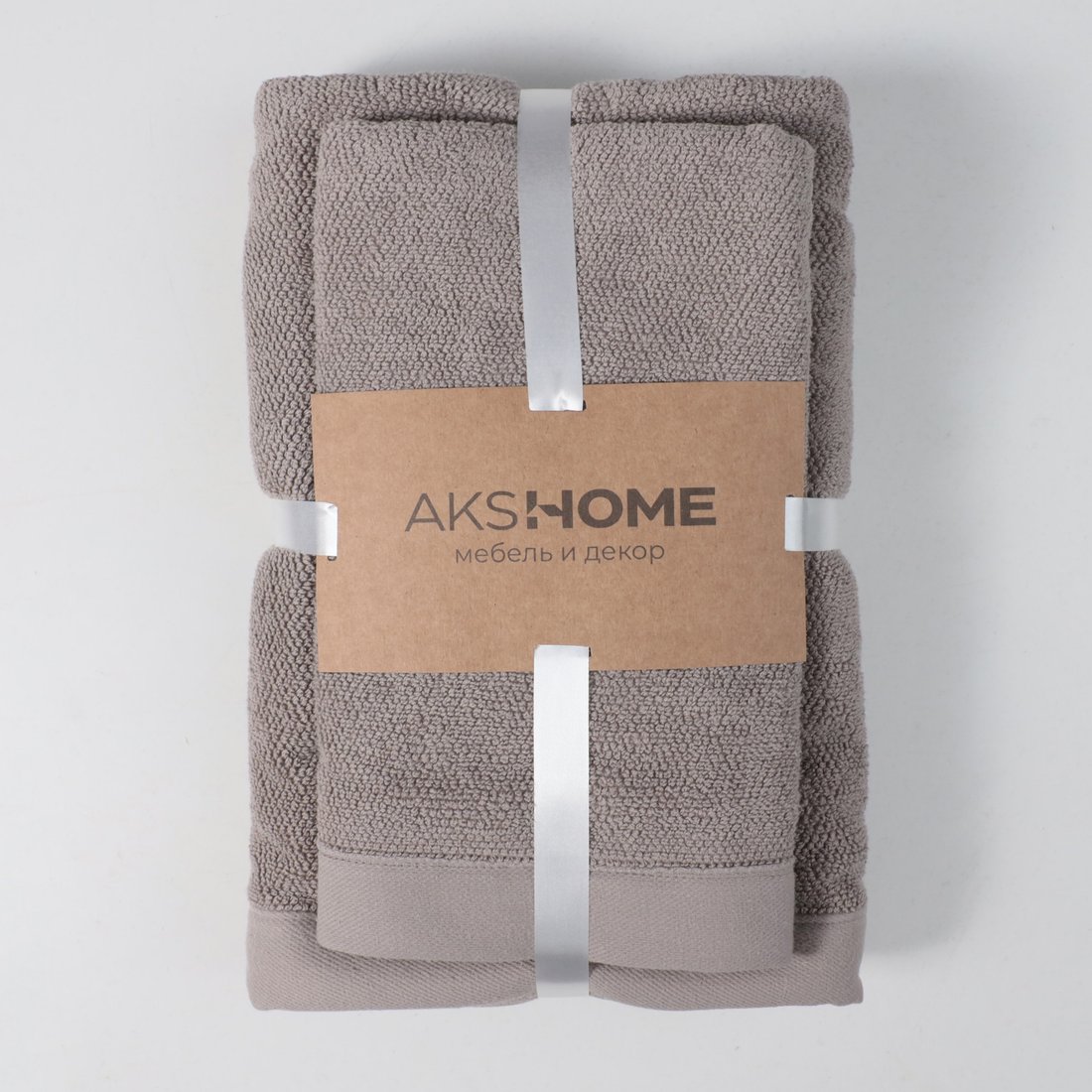 Набор полотенец AksHome Tanuki 50x90/70x140 (2шт, серо-бежевый)