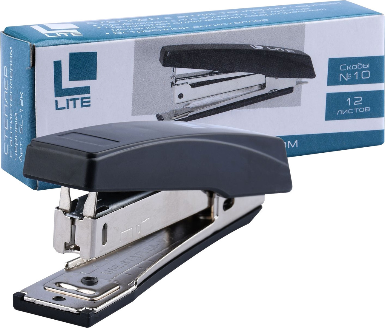 Мини степлер Lite № 10 SL-12K 12 л (черный)