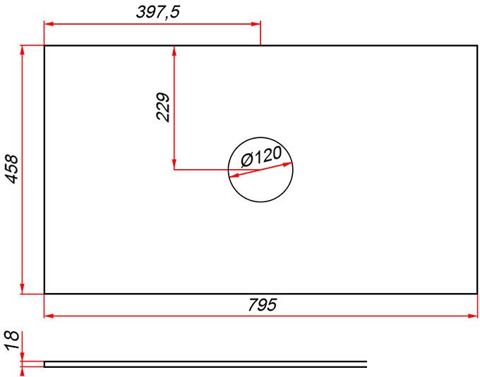 ЗОВ Столешница CLDSP18W795458C1 (белый)