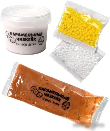 Набор для создания слайма Slime Десерт мини, Карамельный чизкейк, S130-61 165 г
