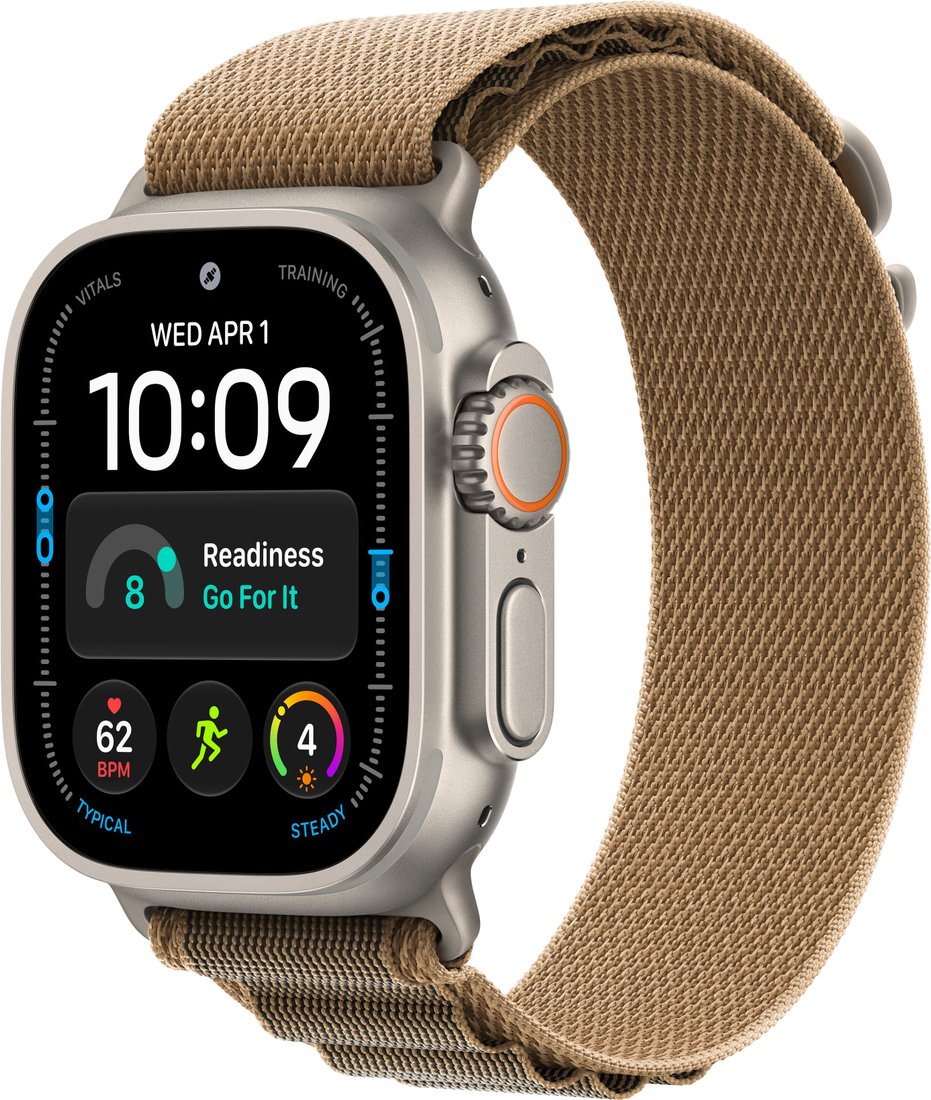 Умные часы Apple Watch Ultra 4 LTE 49 мм (титановый корпус, природный/песочный, текстильный ремешок размера S)