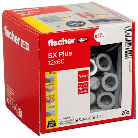 Дюбель универсальный Fischer SX Plus 12x60 568012 (25 шт)