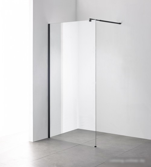 Душевая стенка Saniteco Walk-In SN-W6TB120 (120x200, прозрачное стекло, черный профиль)