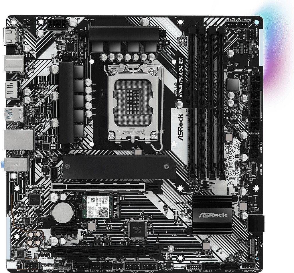 Материнская плата ASRock B760M Pro-A/D4 WiFi