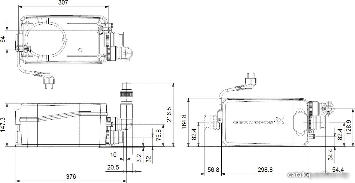 Канализационная установка Grundfos Sololift2 D-2