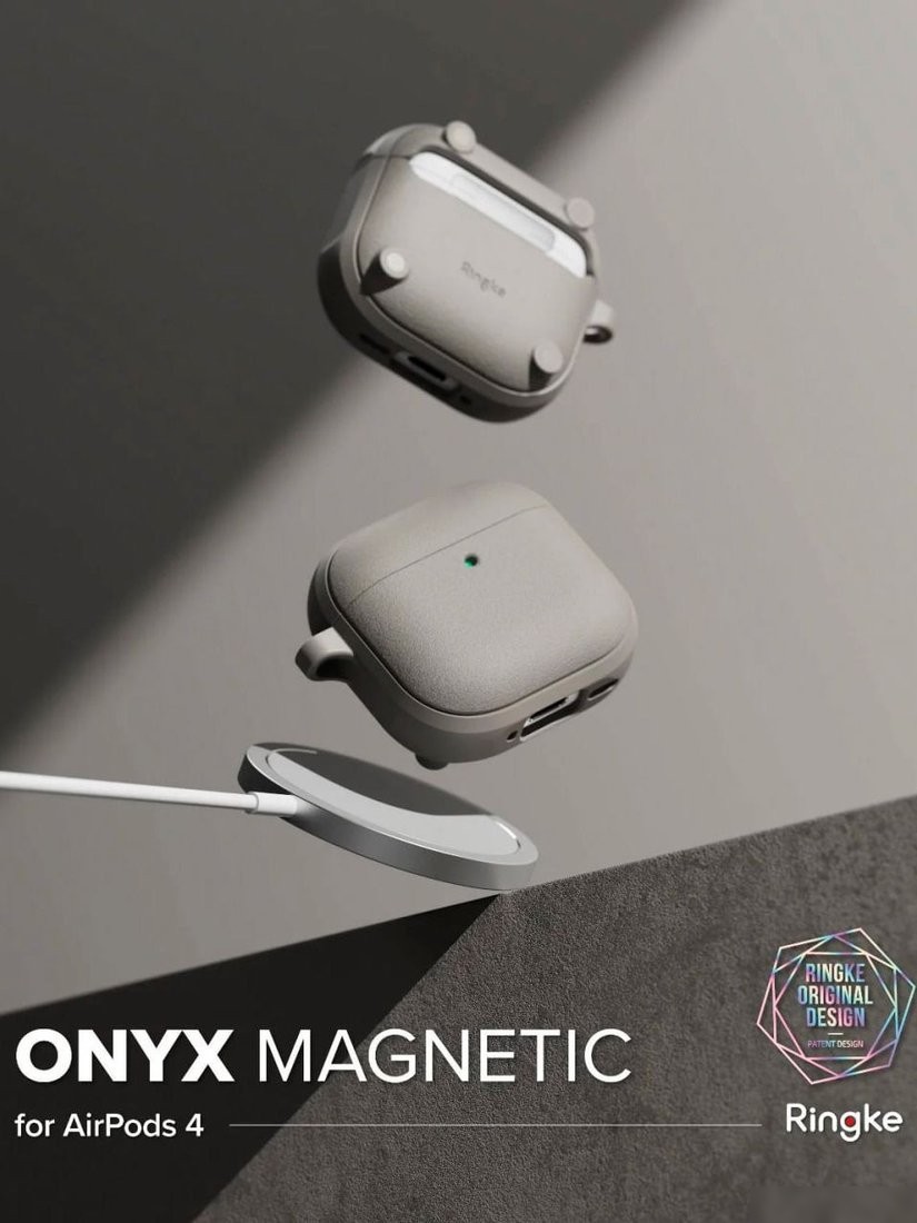 Чехол Ringke Onyx Magnetic для Airpods 4 Warm Gray