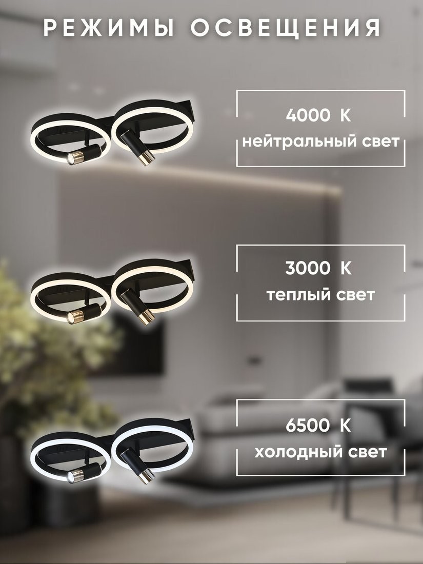 Припотолочная люстра Aitin Pro H9345/4 (черный/золото)