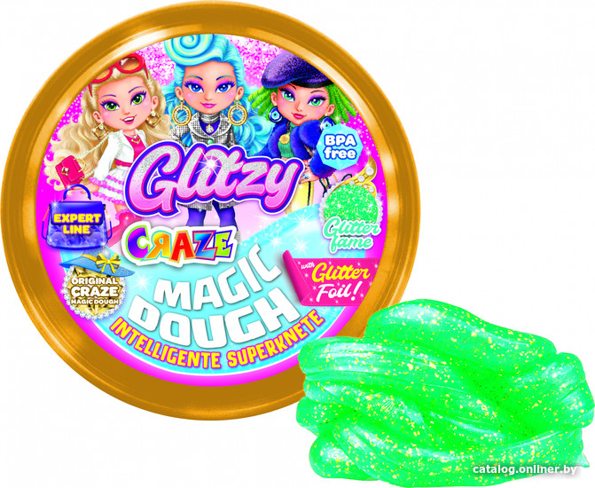 Тесто для лепки Craze Magic Dough Попрыгунчик Блеск Фантазия 35450.F (зеленый) Тесто для лепки Craze Magic Dough Попрыгунчик Блеск Фантазия 35450.F (зеленый)
