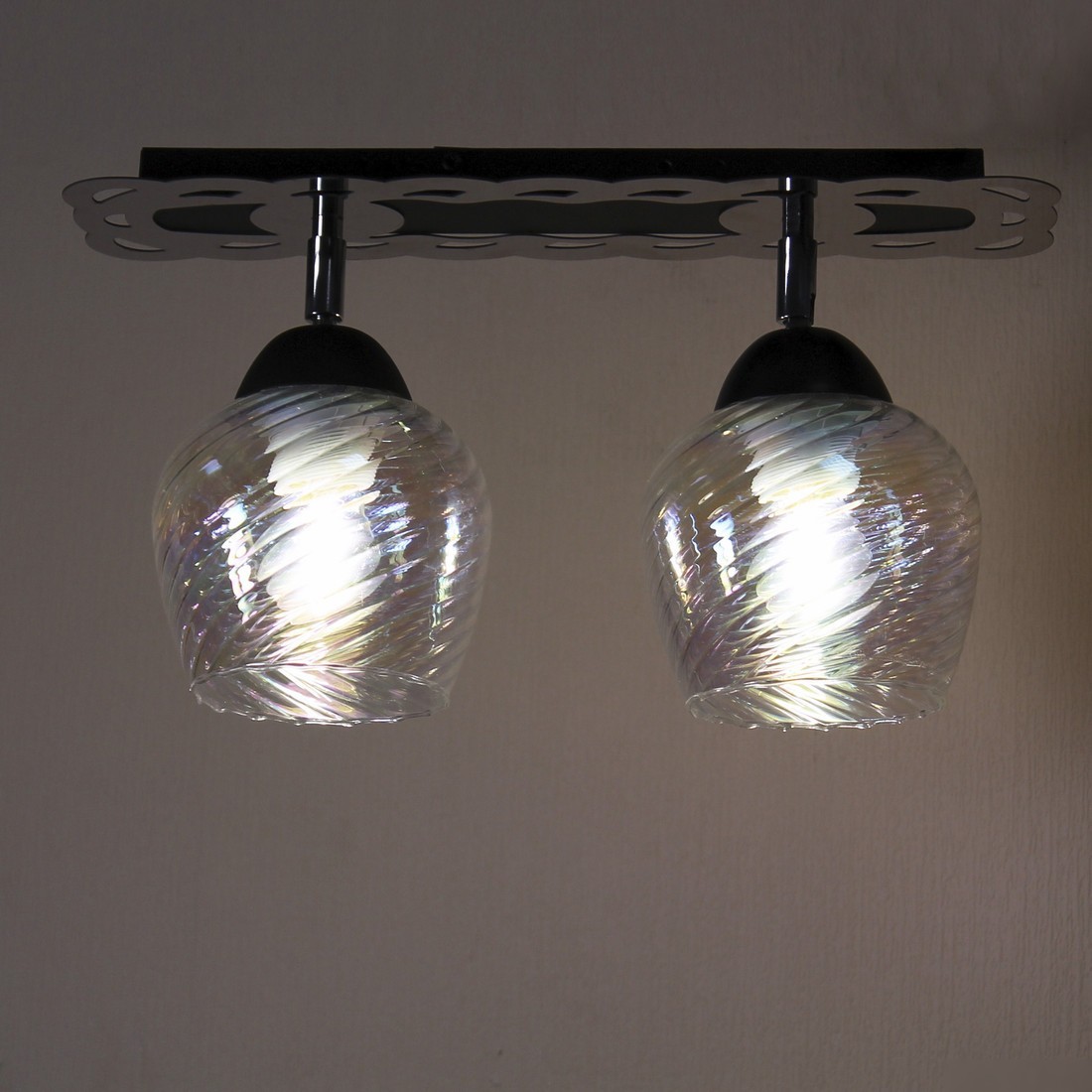 Люстра средней высоты Элетех Кира 121 НПБ 01-2х60-141 1005404973 (черный муар/хром)