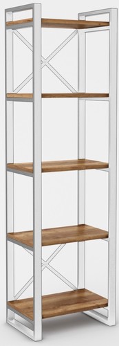 Стеллаж Hype Mebel Стандарт 80x200 (белый/дуб галифакс олово)