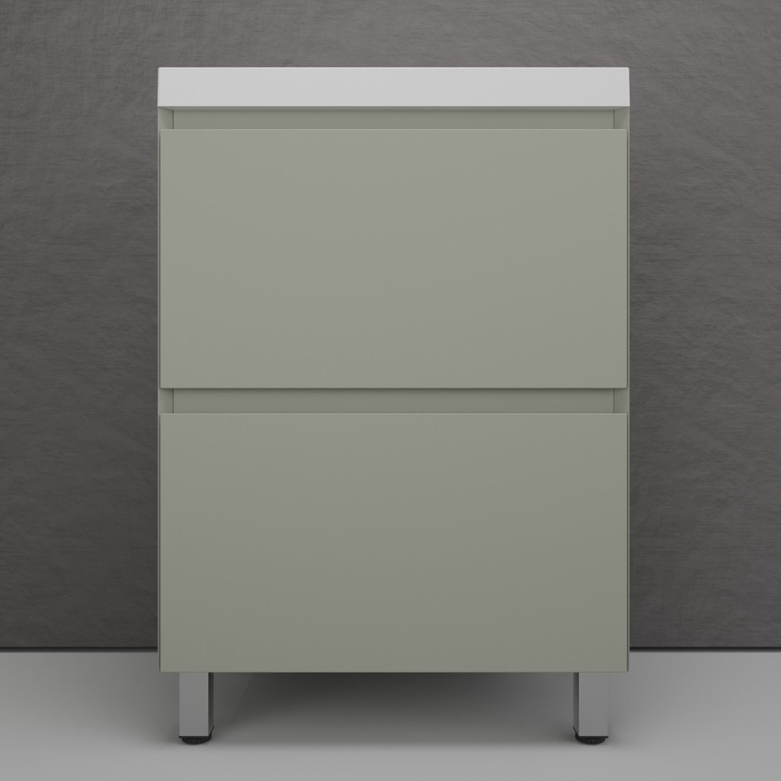 Symbolite Тумба под умывальник Манхэттен 60 Plus 2 ящика + Asti 60x45 (олива/антрацит)