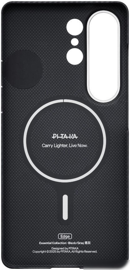 Чехол для телефона Pitaka Edge Case для Samsung Galaxy S26 Ultra (600D Black/Grey Twill Aaron Button)