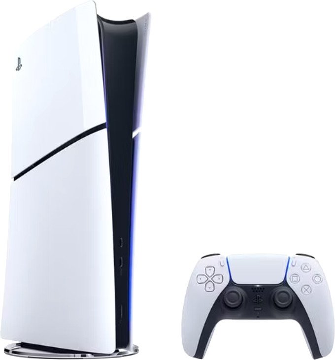 Игровая приставка Sony PlayStation 5 Slim Digital Edition CFI-21XX (2 ревизия, без дисковода, 2 геймпада, белый/черная полночь)